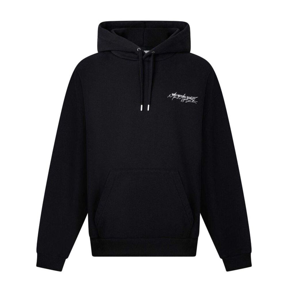 MKI MIYUKI ZOKU Mens Script Hoodie / Black/Gray